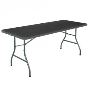 mesa plegable negra 180 cm
